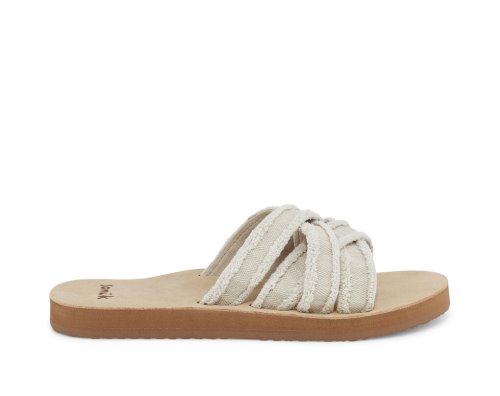 Sanuk Womens Fraidy Slide Khaki / Beige Sandals | BDZEVS132